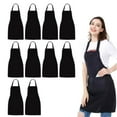 thumbnail image 3 of Paquete de 10 Delantales con Pechera - Delantal Negro Unisex una Granel 2 Bolsillos Espaciosos, Lavable MáQuina para la ElaboracióN Dibujos Barbacoa en Cocina, 3 of 5
