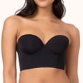 thumbnail image 3 of Sujetador bandeau convertible antideslizante de soporte completo para mujer, sujetador sin tirantes antideslizante con espalda baja, sujetador push up multiposición de línea larga, ropa interior, 3 of 4