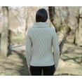 thumbnail image 3 of SAOL 100% Merino Wool Women's Zipper Neck Swearter Aran Irish Fisherman Turtleneck Sweater, 3 of 5