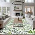 thumbnail image 3 of Green Leaves Area Rugs 5'x8', Washable Small Throw Rugs for Classroom Bedroom, Elegant Pastoral Summer Botanical Leaf Indoor Outdoor Rug Non-Slip Low Pile Carpet Runner Reversible Floor Mats, 3 of 8