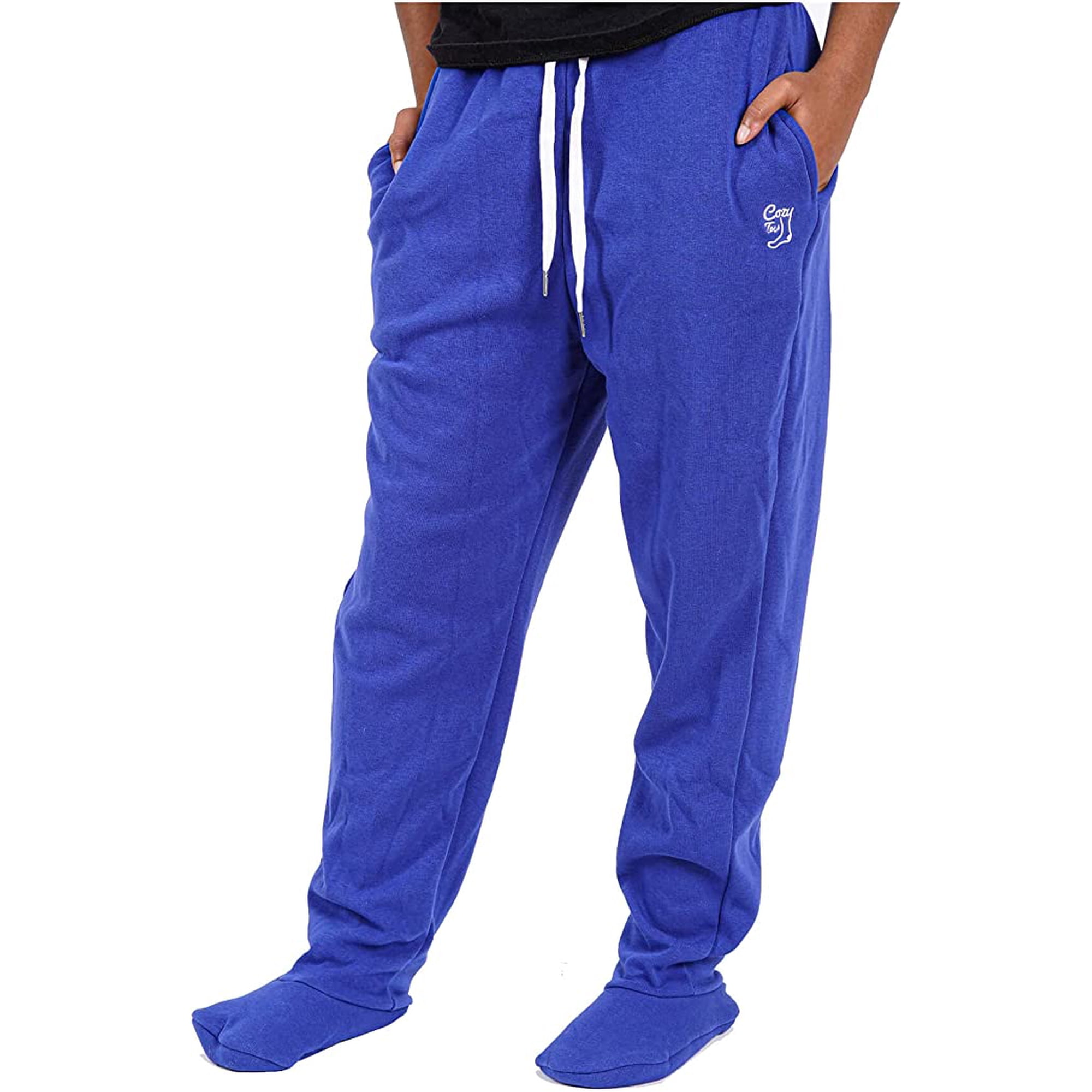 Cozy Toes - Adult Footed Sweatpants with Sherpa Fleece Lined Feet, Extremely Soft and Warm Footing, Pants with Feet