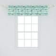 thumbnail image 2 of Ambesonne Summer Window Valance, Palms Dolphins and Waves, 42" x 12", Grey Seafoam Ivory, 2 of 3