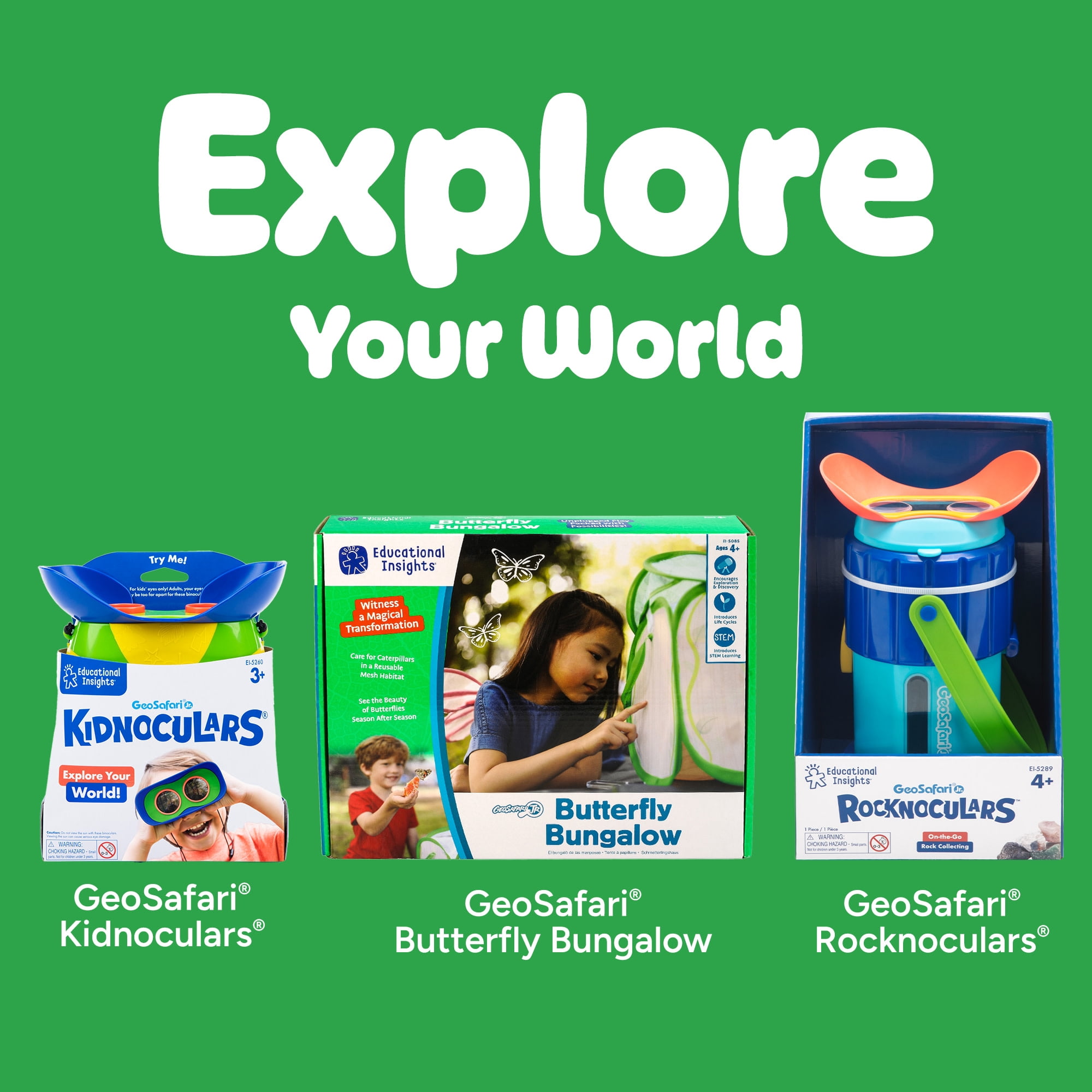 Educational Insights GeoSafari Bugservatory, Bug Catcher and Viewer Set for Kids Ages 5+
