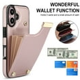 thumbnail image 6 of Mantto for iPhone 16 Back Wallet Case with Card Holder, Magnetic Clasp 3 Card Slots RFID Blocking Premium PU Leather Shockproof Anti-Scratch Wallet Phone Case for iPhone 16, Rosegold, 6 of 7
