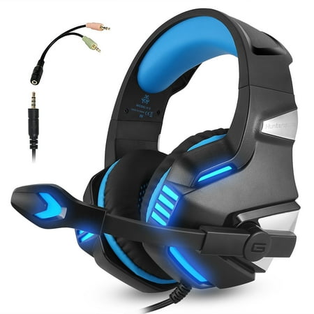 Gaming Headset for PS4 Xbox One, V3 Over Ear Gaming Headphones with Mic, Stereo Bass Surround, LED Lights and Volume Control for Laptop, PC, Mac, iPad and