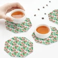 thumbnail image 7 of Pofeuu Flamingo And Monstera Print Leather Coasters Set of 6, Round Cups Mugs Mat Pad for Home Kitchen Heat Resistant Drink Coasters,Octagon, 7 of 7