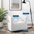 thumbnail image 5 of Armchair Accent Chair, White, Velvet, Living Kitchen Cafe Bistro Hospitality Restaurant, Modern Contemporary Boutique HB33291, 5 of 9