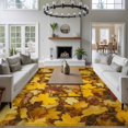 thumbnail image 3 of 5'x8' Area Rugs, Fall Maple Leaves Indoor Outdoor Area Rug for Living Room Bedroom, Autumn Orange Deciduous Pastoral Washable Bathroom Rugs Kitchen Floor Carpet Mats Home Decor Aesthetic, 3 of 8