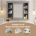 thumbnail image 3 of 35" Bathroom Medicine Cabinet, Wall Mounted Storage Organizer with Mirror Door, Open Shelf, Wood Hanging Cabinet with Adjustable Shelves for Kitchen, 3 of 9
