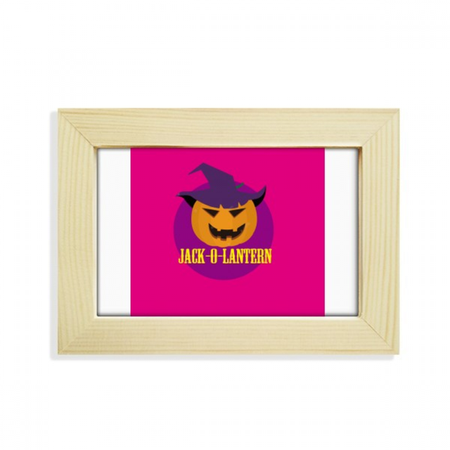 Marco de foto de madera Halloween Happy Jack Calabaza 5x7 pulgadas