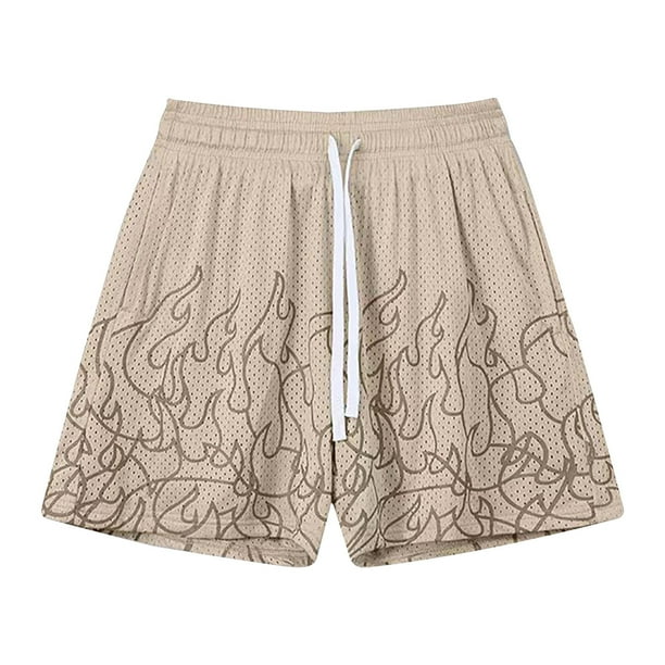 Pantalones Cortos Atléticos para Hombres Impresión de Verano Playa Fitness Run Casual Sports Mesh Pantalones Cortos de Transpirabilidad