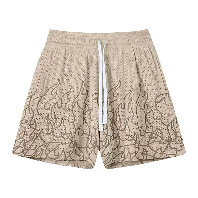 Pantalones Cortos Atléticos para Hombres Impresión de Verano Playa Fitness Run Casual Sports Mesh Pantalones Cortos de Transpirabilidad