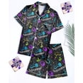 thumbnail image 5 of Fiodrimy Boys Pajamas Big Boys Satin PJS Set Summer Short Sleeve Button Down Kids Silky Pajama Lounge Sleepwear Size 8-14, 5 of 5