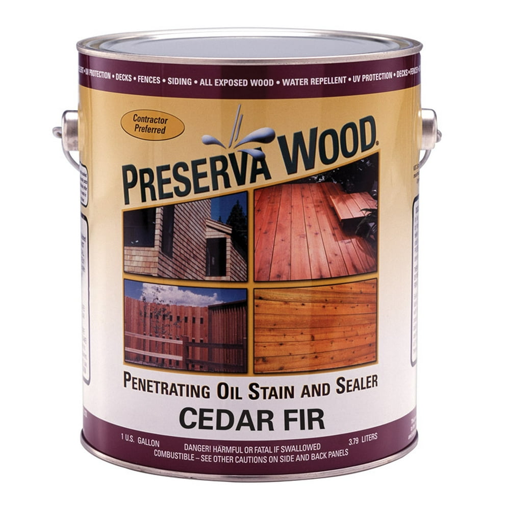 Preserva Wood Transparent Matte Cedar Fir OilBased Oil Stain and Sealer 1 gal. Case Of 4