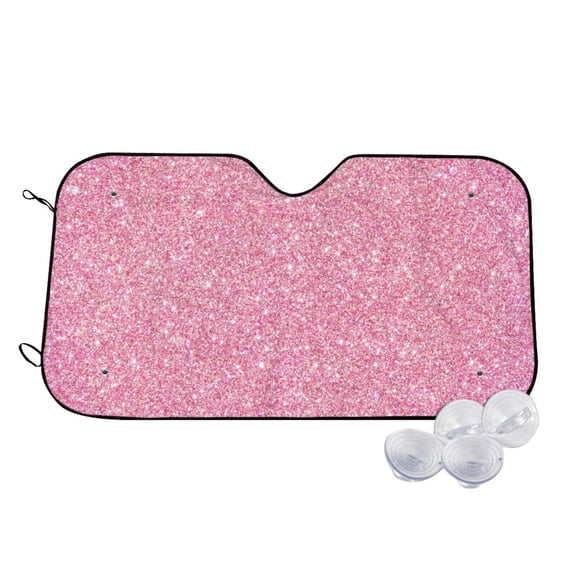 Kdxio Glitter Pink Print Windshield Sun Shade,UV Rays and Sun Heat Protection,Sunshade for Car Windshield,Car Shade Front Windshield - Small