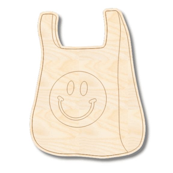 Unfinished Wood Etched Take Out Bag Shape | Paint By Line Crafts 30" / 1/4"