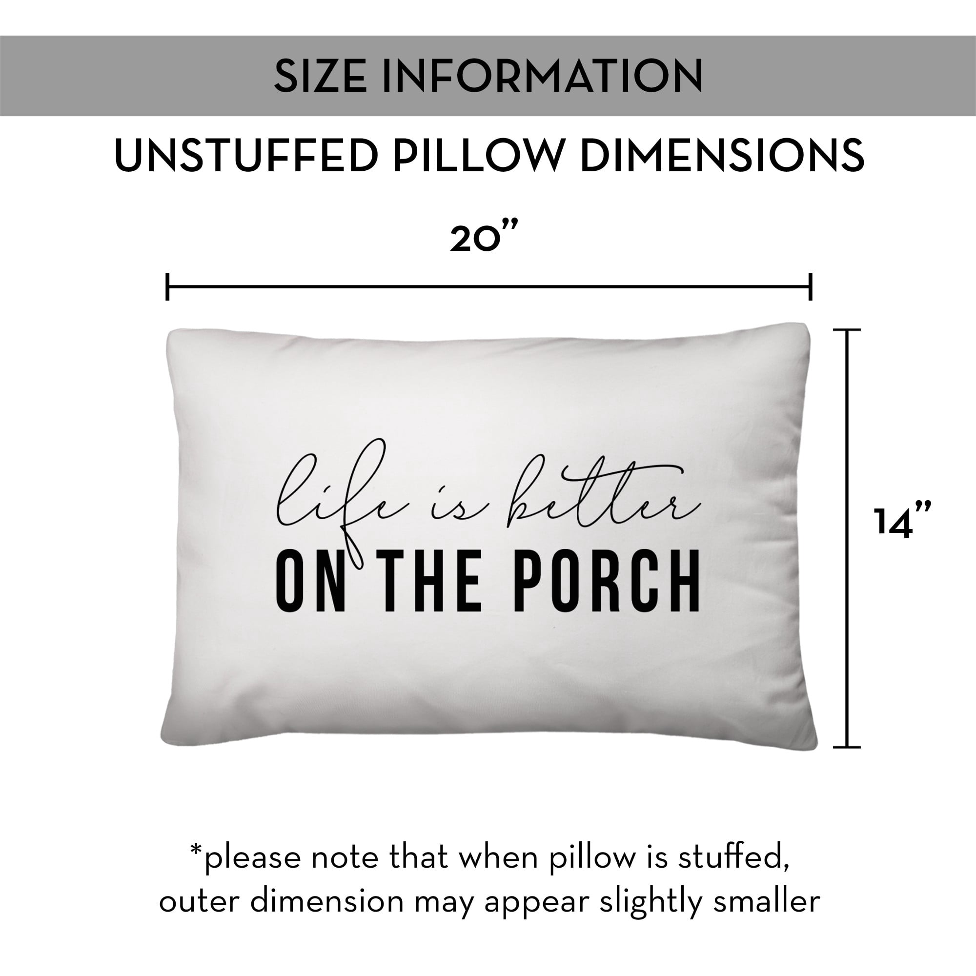 Creative Products Life is Better On the Porch White and Black 14x20 Indoor / Outdoor Pillow