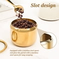 thumbnail image 3 of 304 Stainless Steel Sugar Container with Clear Glass Lid and Spoon Gold Sugar Bowl 10oz Sugar Jar Dishwasher Safe Seasoning Box Multifunctional Condiment Pot for Salt Candy Coffee Bean, 3 of 8
