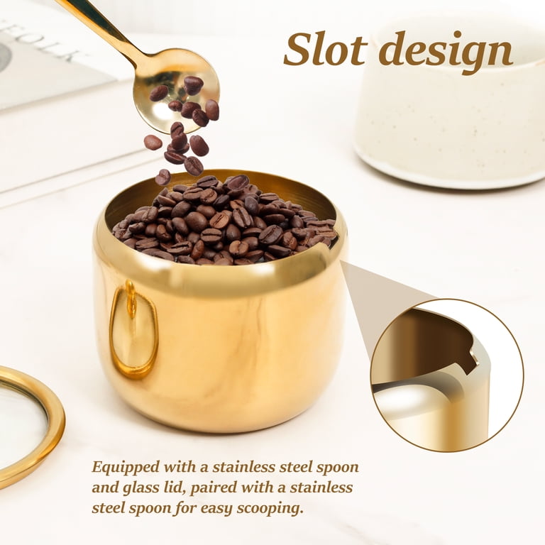 Jetcloudlive Stainless Steel Sugar Container with Glass Lid photo 3