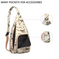 thumbnail image 4 of Floral Cat Shoulder Bag - Hand-drawn Cat Graphic Sling Backpack (Lightweight & Breathable, Organized Storage), 4 of 4