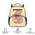 thumbnail image 6 of Jeiento Cute Capybara 13.5 Inch Lightweight Kids Backpack for Preschool, Toddler School Bag for Boys & Girls 2-5, 5 Pocket Bookbag with Adjustable Straps, 6 of 7