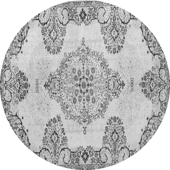 Ahgly Company Indoor Round Medallion Gray Traditional Area Rugs, 3' Round