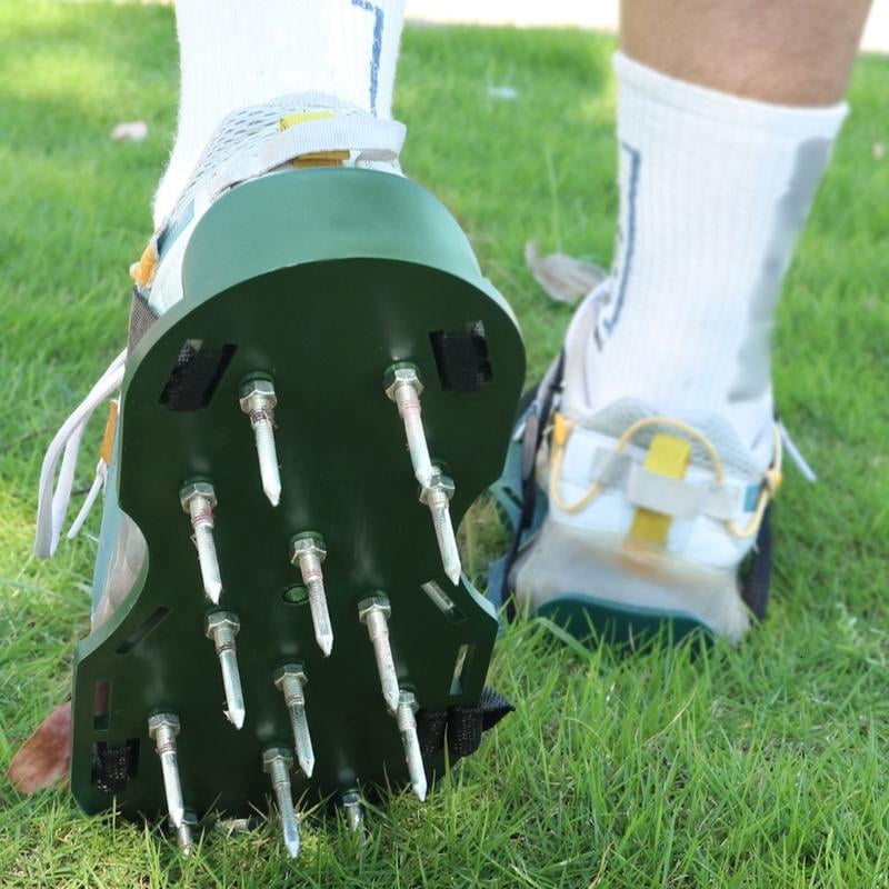 CEORPER Grass Aerator Shoes with Adjustable Hook Loop Straps and Heavy Duty Prong, Soil Aerator Tool for Aerating Patio Yard Garden