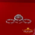 thumbnail image 4 of King of Bling's White 5.00ct Cubic Zirconia Silver 3 Piece Bridal Fashion Womens Ring size 7, 4 of 12