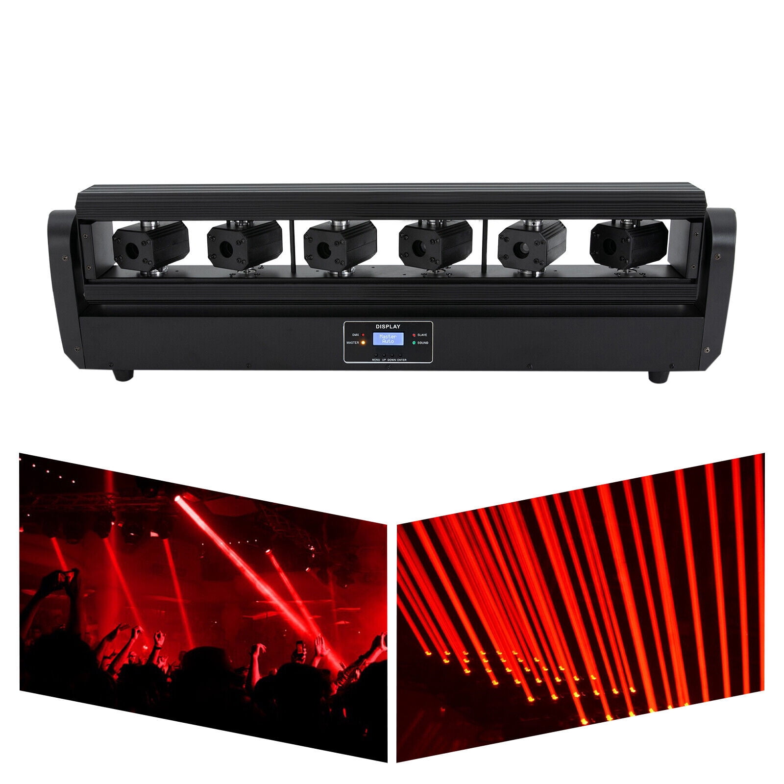 Moving Head Stage Light 6 Head Stage Bar Light Red Laser Beam DJ Party Disco Strobe Light