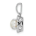 thumbnail image 2 of Auriga 14K White Gold Lab Grown Diamond and Pearl Pendant for Women (L-12mm, W-10.8mm), 2 of 6