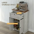 thumbnail image 4 of Homiyad Farmhouse Sideboard Storage Cabinet with Doors and Drawer for Kitchen, Living room, 23.5"x11.75"x34.5", Light Gray, 4 of 8
