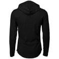 thumbnail image 4 of H2H Mens Casual Slim Fit Lightweight Slub T-Shirt Hoodie BLACK US 2XL/Asia 3XL (CMOHOL080), 4 of 6