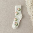 thumbnail image 2 of Winter Stocking Stocking Lady Stocking Striped Candy Coloured Coral Stocking With Thick Warm Floor, 2 of 5