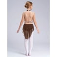 thumbnail image 4 of YiZYiF Girls Sparkly Figure Skating Dress Mesh Skirt Ballet Leotard Lyrical Dance Clothes Brown 8, 4 of 5