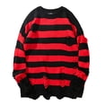 thumbnail image 1 of Men's T Shirts Long Sleeve Solid Color Pocket Letter Stripe Stitching Raglan Sleeve Top Mens Summer Shirts Red XL, 1 of 4