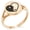Rose Gold, variant on Stainless Steel Yin Yang Heart Minimalist Oval Top Polished Statement Ring