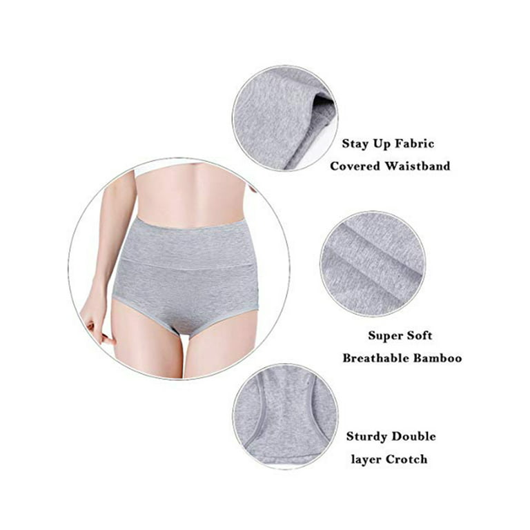 VOOPET 4 Pack Women's Cotton Underwear High Waist Stretch Panties Briefs  Plus Size Soft Breathable Underwear 