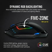 Corsair DARK CORE RGB PRO SE Wireless FPS/MOBA Gaming Mouse with SLIPSTREAM Technology, Black, Backlit RGB LED, 18000 DPI, Optical, Qi wireless charging certified