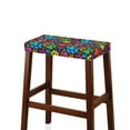 thumbnail image 4 of FOR U DESIGNS Dog Paw Print Stool Covers Rectangle Anti-Slip Bar Chairs Covers Anti-Dust Vanity Bench Slip Cover Stool Upholstered Protector Slipcover, Set of 2, 4 of 9