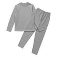 thumbnail image 3 of YONGHS Kids Boys Girls Thermal Long Johns Set Long Sleeve Tops and Pants Warm Base Layer Set Gray 5-6, 3 of 7
