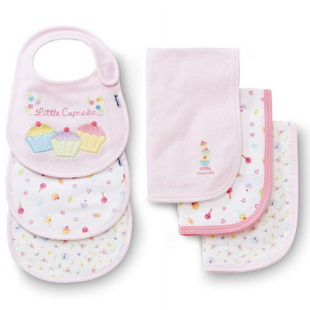Gerber - 3-Pack Bibs and 3-Pack Burp Terry Cloths, Pink