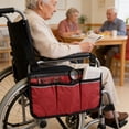 thumbnail image 2 of Msgweeeg Large Capacity Wheelchair Armrest Storage Bag Pouch Organizer for Seniors Patients Accessible Pocket for Personal Items During Outdoor Trips and Travel, 2 of 7