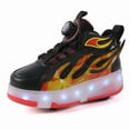 thumbnail image 3 of Roller Shoes with Wheels for Boys Girls Kids Skates Sneakers LED Light Up Rechargeable Sport Sneaker for Boys, 3 of 19