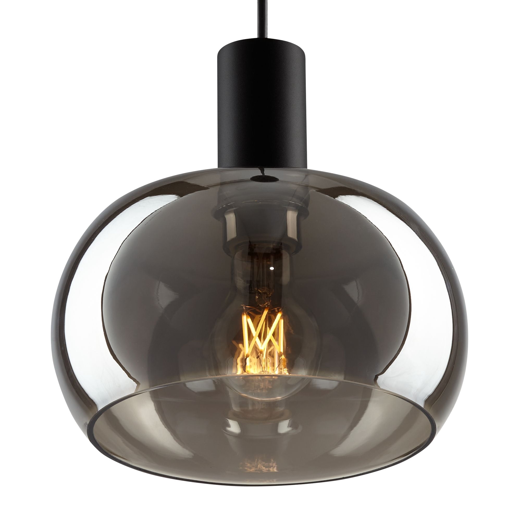 Possini Euro Design Rorie 8 1/2" Modern Pendant Ceiling Light Fixture Dining Room Over Table Kitchen Island Black Smoke Glass Mini