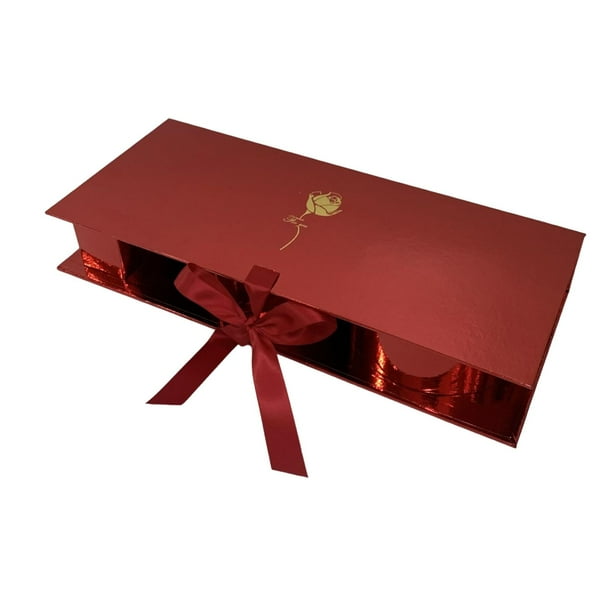 Caja de regalo de flores rellenable, cajas de embalaje i Heart U, con tapas, forma de letra i Rojo
