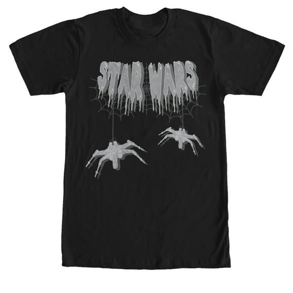 Men's Star Wars X-Wing Halloween Spiders Graphic Tee Black Large