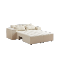 thumbnail image 2 of 3-in-1 Convertible Sleeper Sofa with Storage – Modular Corduroy Sectional Couch, Includes 4 Pillows, Versatile Design for Living Room, Easy Transformation to Bed or L-Shaped Sofa, 2 of 27