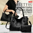 thumbnail image 2 of Arcticwind Handheld women's bag,Fashion Crossbody Large Capacity Bag for Women,with Change Purse,Top Handle Bags,Soft PU Leather Multi-Pocket Shoulder Bag Handbag with Adjustable Strap,Black, 2 of 7
