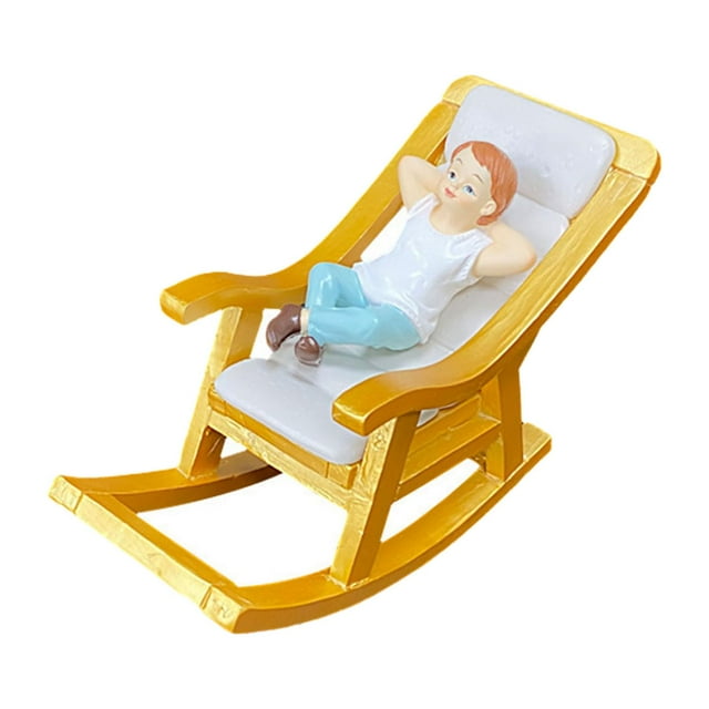 Mecedora en miniatura a escala 1:12 Modelo de mecedora en miniatura para casa de muñecas 1:12 Chico