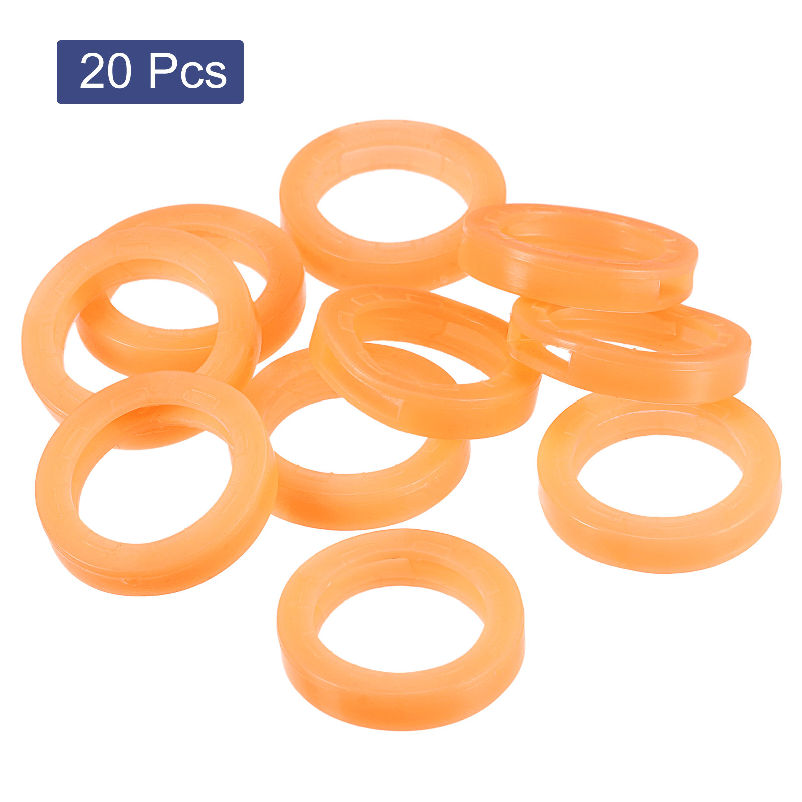 Unique Bargains Key Cap Cover Rings Keys Identifier Coding Tags Silicone Orange
